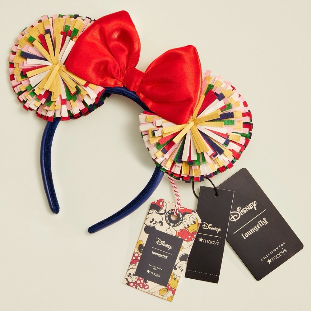 Disney Loungefly Minnie Pompom Macy's Exclusive Ears Headband NWT
